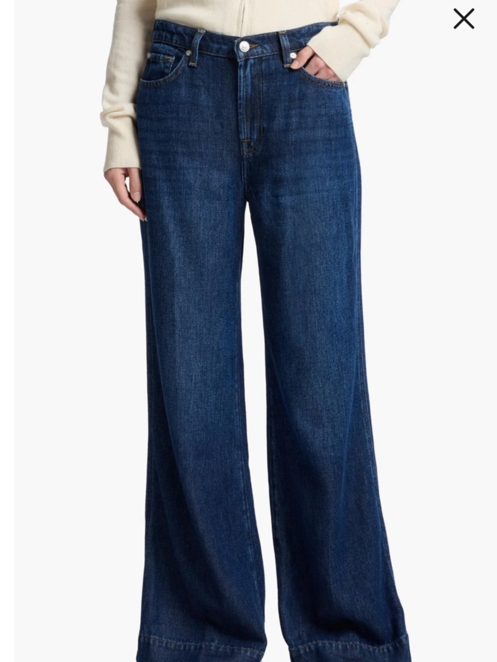 7 For All Mankind Modern Dojo High-Waist Wide-Leg Dark Indigo Jeans